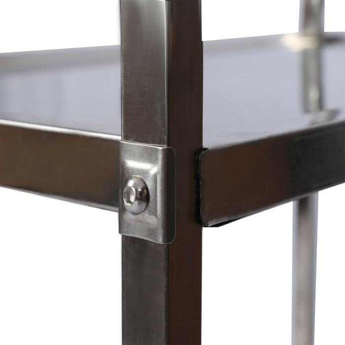 Raffinato carrello di servizio in acciaio 2 ripiani fino a 150 kg mobile servizio cucina 16_0002575