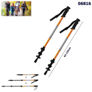 COPPIA BASTONI DA TREKKING TELESCOPICO REGOLABILE ESCURSIONI PASSEGGIO 63-135CM