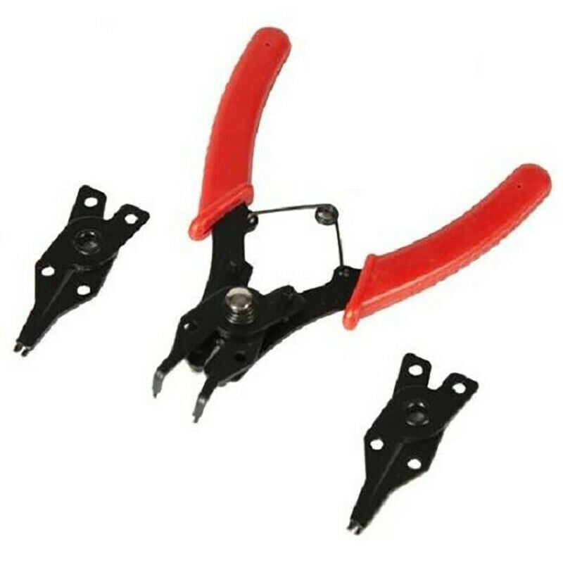 PINZA SEEGER PER FERMI APRI ANELLI ELASTICI INTERNI ESTERNI KIT SET 3 TESTE CASA