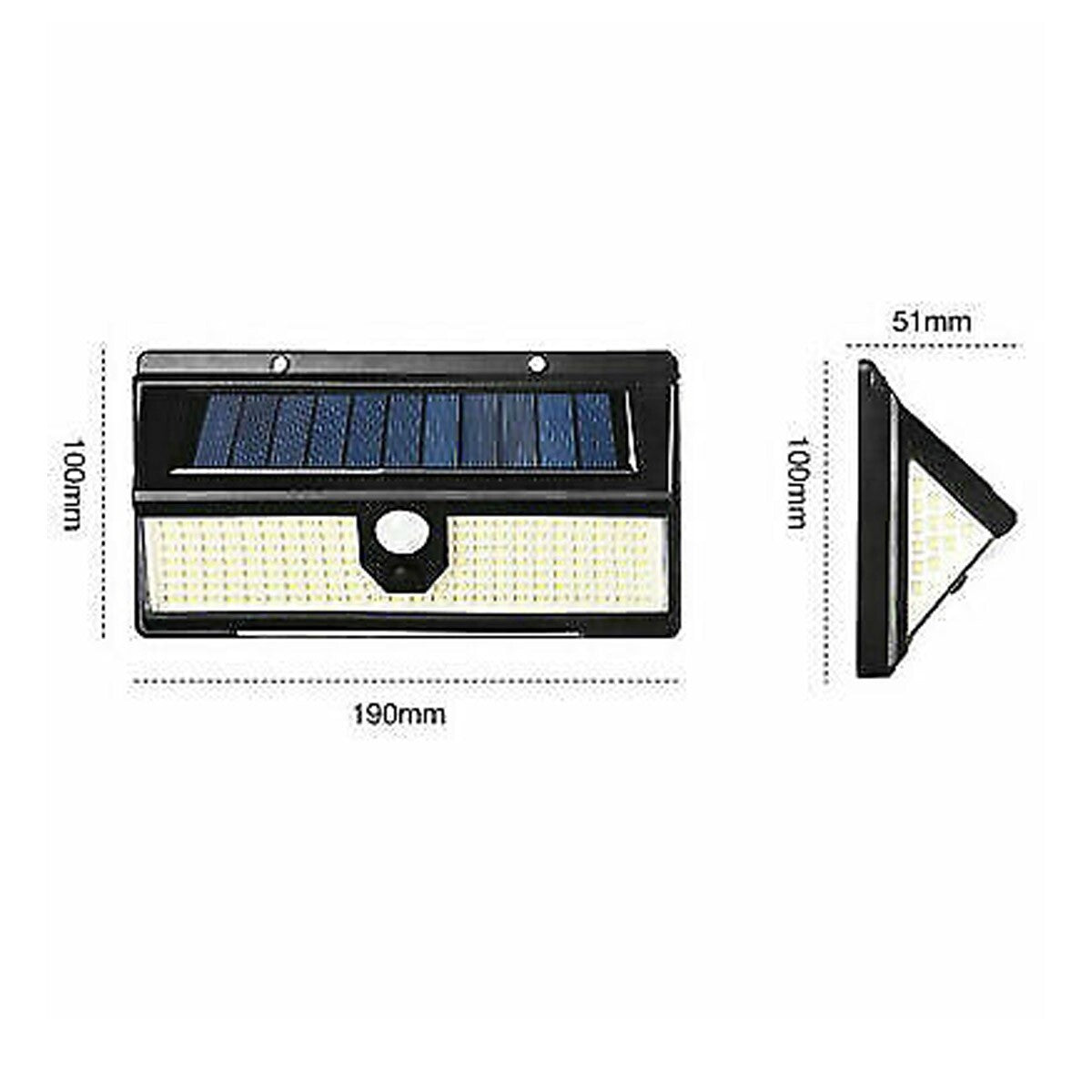 FARETTO SOLARE ESTERNO 190 LED SMD LUCE DI EMERGENZA SENSORE DI MOVIMENTO B0519