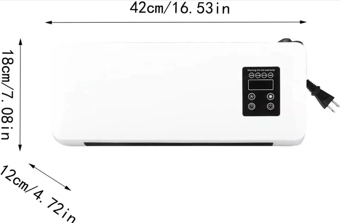 Termoventilatore d'aria CALDA e FREDDA da Parete BAGNO con Telecomando ELETTRICO