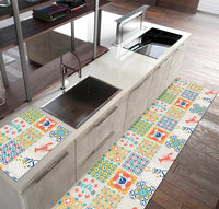 Tappeto Cucina 46x360 Cm Antimacchia Antiscivolo Passatoia Gomma Pvc Flessibile Stampa Digitale Dis B