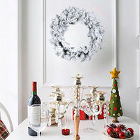 GHIRLANDA PINO VERDE INNEVATA 50CM EFFETTO NEVE CORONA ADDOBBI DI NATALE