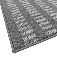 Tappeto Cucina Morbido 3D Assorbente Lavabile Antiscivolo Passatoia Bordata A Righe 57x135 Grigio