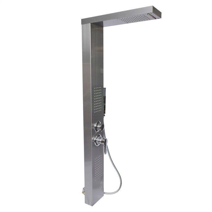 Doccia da giardino a pioggia a parete in acciaio inox 130 cm con ugelli idromassaggio getto pioggia 16_0002769