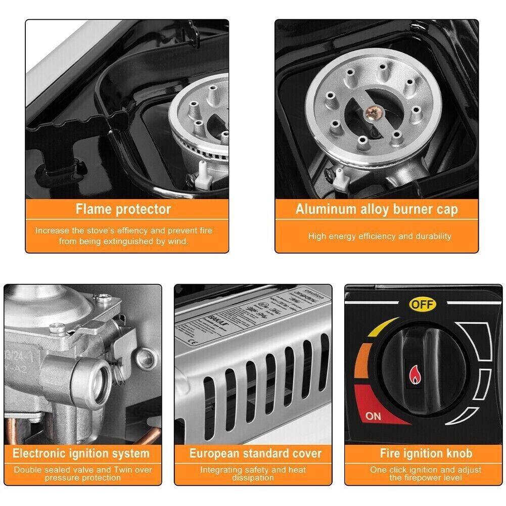 FORNELLO A GAS 1 FIAMMA PORTATILE CON VALIGETTA FORNELLINO DA CAMPEGGIO BDZ-155A