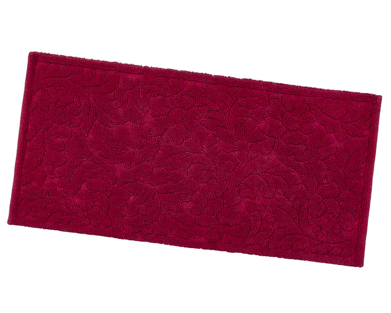 Tappeto Morbido Cotone 53x110 cm Scendiletto Bagno Camera Assorbente Antiscivolo Bordeaux