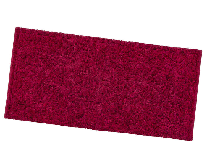Tappeto Morbido Cotone 53x110 cm Scendiletto Bagno Camera Assorbente Antiscivolo Bordeaux