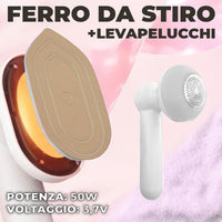 FERRO DA STIRO LEVAPELUCCHI RICARICABILE 2-IN-1 PORTATILE DA VIAGGIO MQ-929 50W