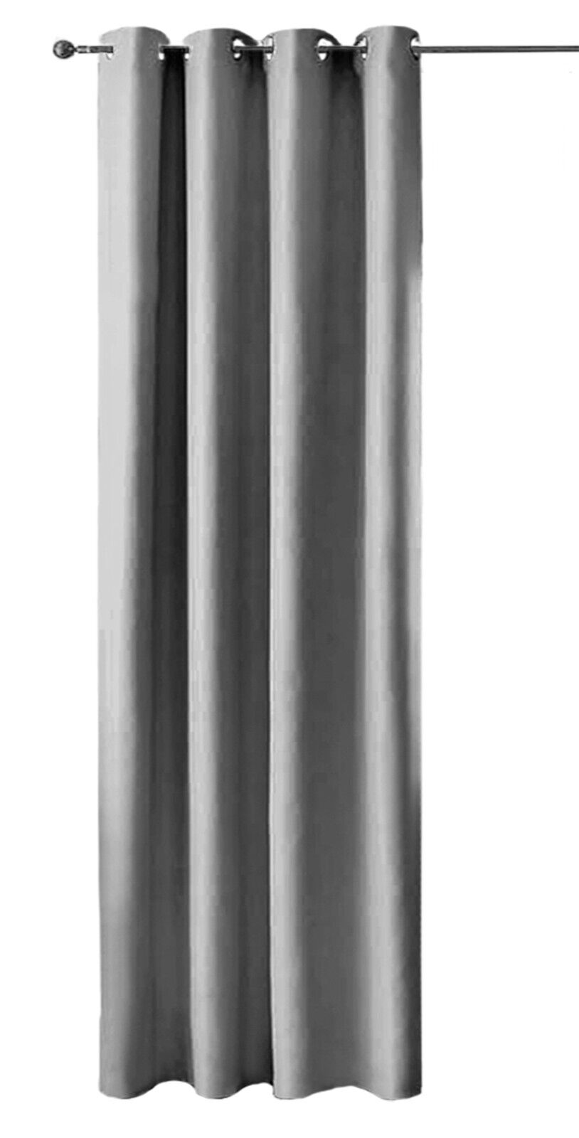 Tenda Porta Finestra 140x280 Cm Raso Sintetico 1 Pannello Coprente Occhielli Acciaio Antracite