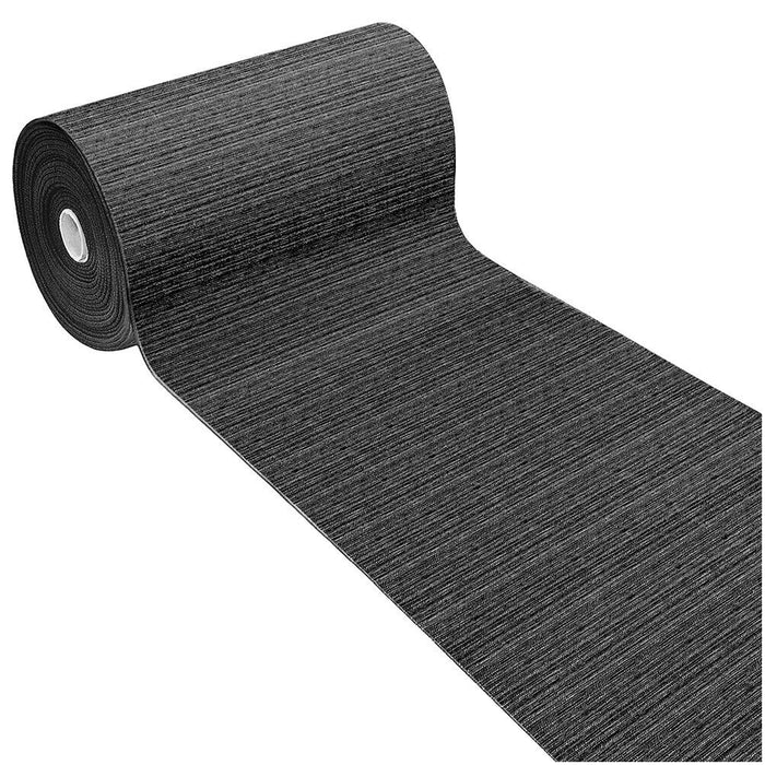 Tappeto Cucina Tinta Unita Striato 54x280 Cm Bordato Assorbente Passatoia Casa Antiscivolo Nero