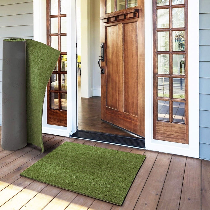 Zerbino Cocco Naturale Colorato Antiscivolo Su Misura Tappeto Ingresso Entrata 50x70 cm Verde