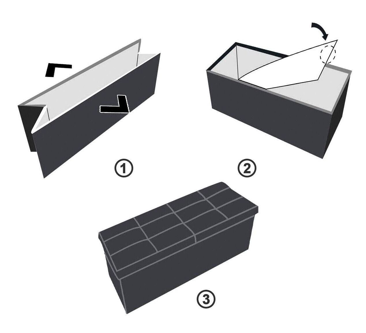 Cassapanca Contenitore Pouf Panca Poggiapiedi Similpelle Pelle Finta Coccodrillo 38x38x38 cm Grigia