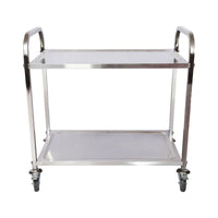 Raffinato carrello di servizio in acciaio 2 ripiani fino a 150 kg mobile servizio cucina 16_0002575