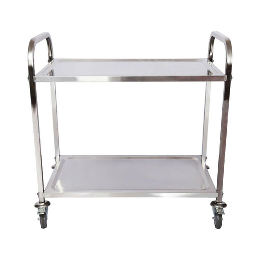 Raffinato carrello di servizio in acciaio 2 ripiani fino a 150 kg mobile servizio cucina 16_0002575