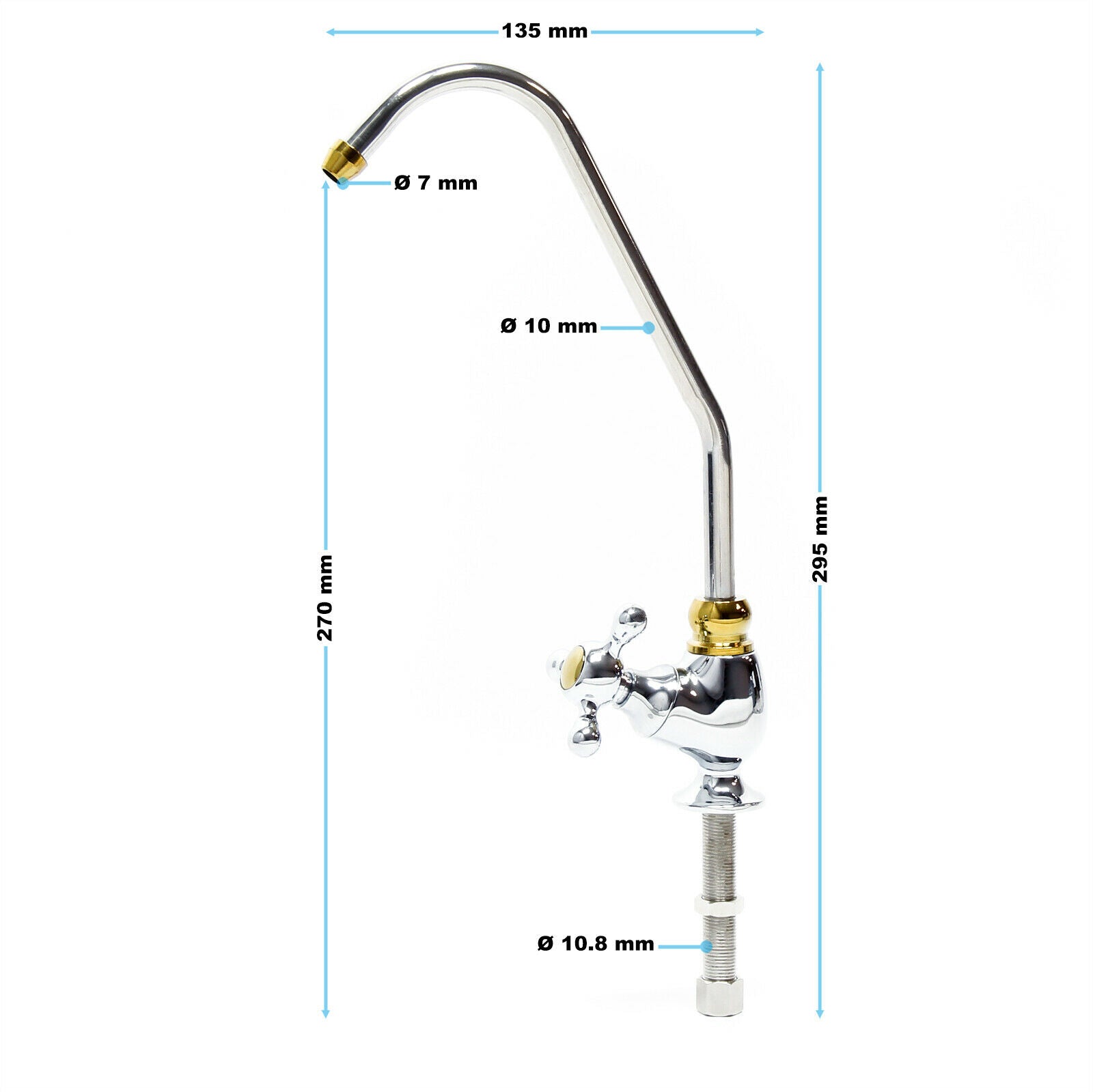 Rubinetto dell'acqua del bagno della cucina ad osmosi inversa 1/4 pollici 6,35 mm 16_0001778