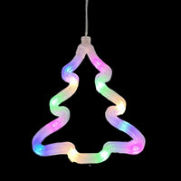 ALBERO NATALE LUMINOSO LED LUCE RGB PORTA FINESTRA VENTOSA ADDOBBI