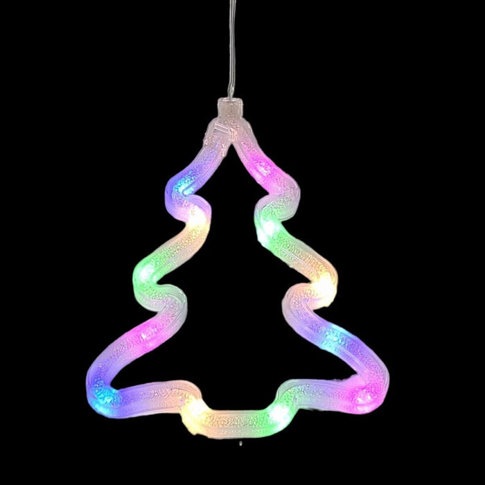 ALBERO NATALE LUMINOSO LED LUCE RGB PORTA FINESTRA VENTOSA ADDOBBI