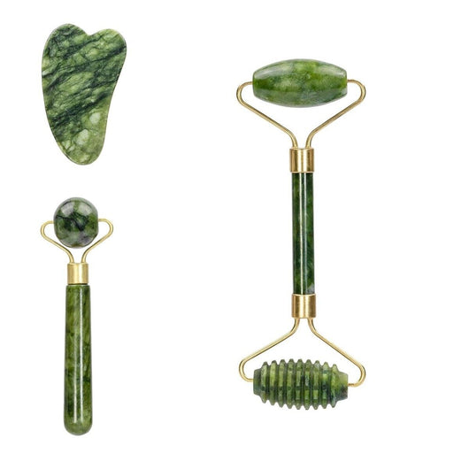 RULLO GIADA NATURALE E GUA-SHA PER VISOMASSAGGIATORE RASSODANTE E DETOSSINANTE