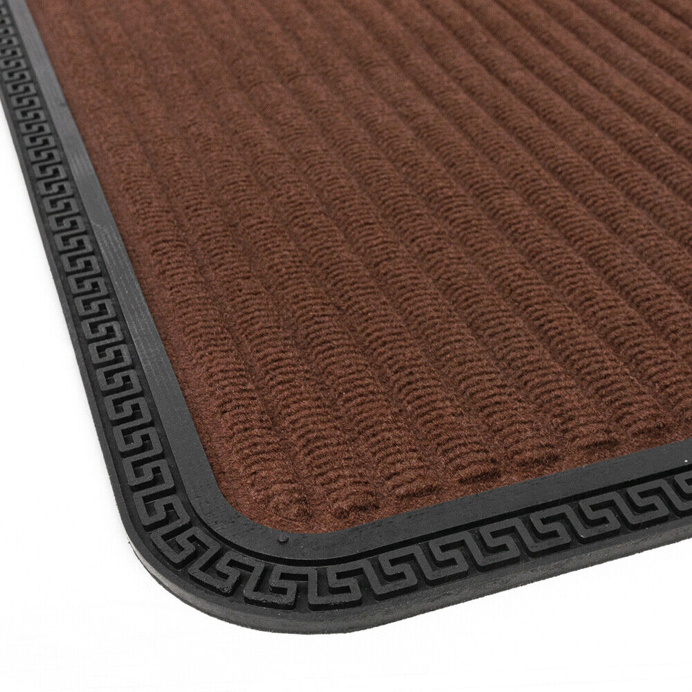 Zerbino Ingresso Antiscivolo Robusto Assorbente Tappeto Gommato Asciugapassi Marrone 25x60 cm