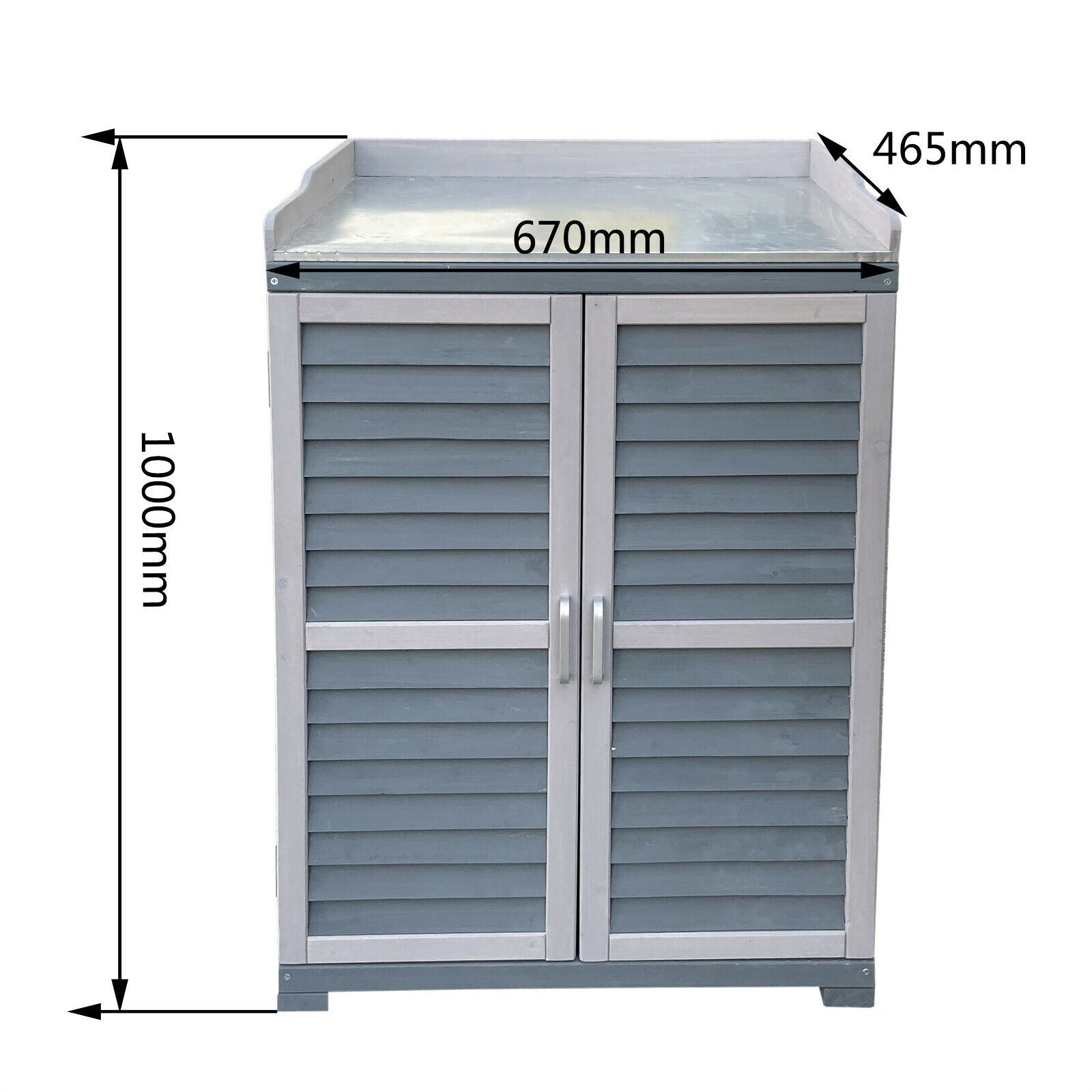 Tavolo da giardino con base e piano di lavoro 99,7 cm grigio 16_0002398