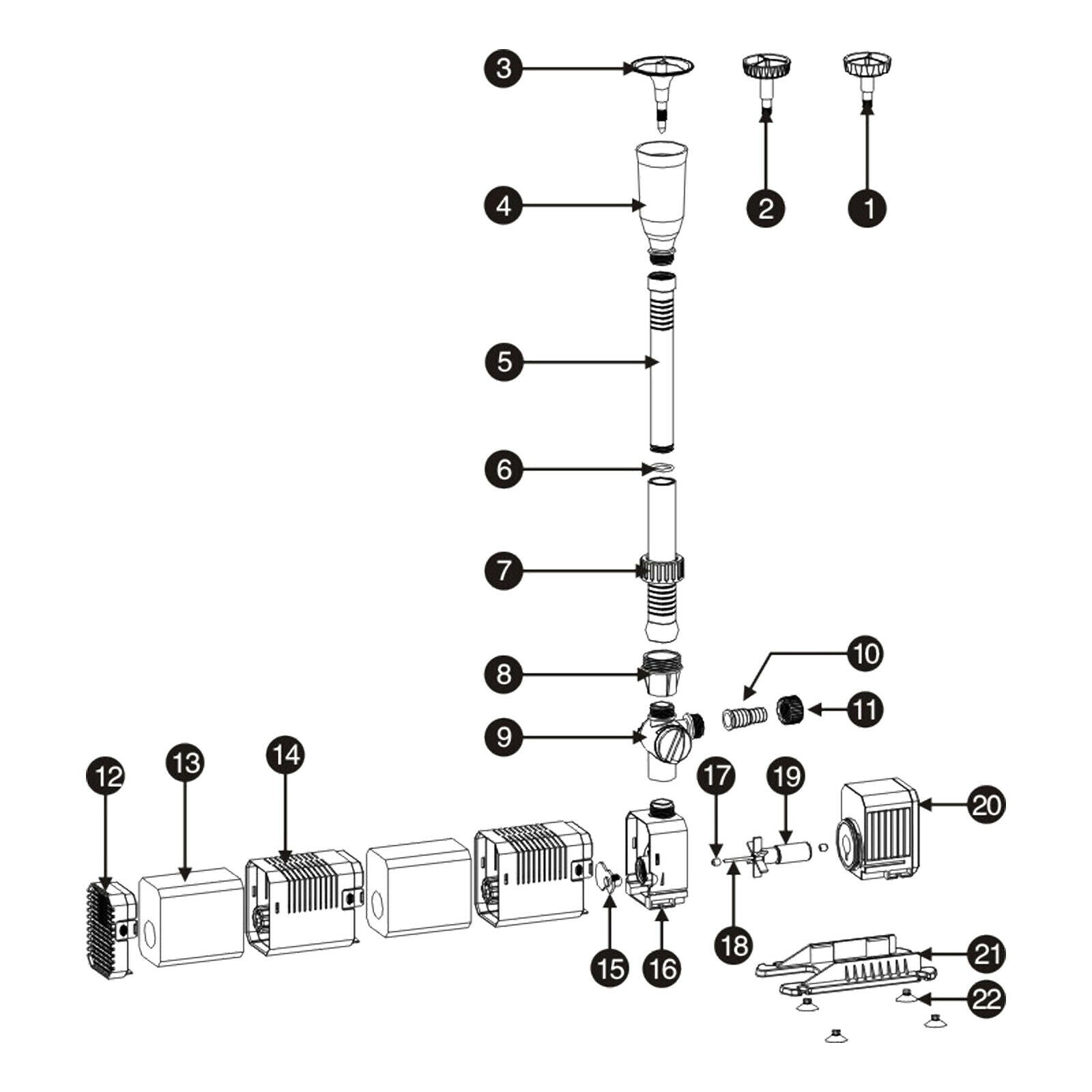 Pompa per fontana per laghetto con filtro per laghetto 1500 litri all'ora 25 watt eco 16_0002020