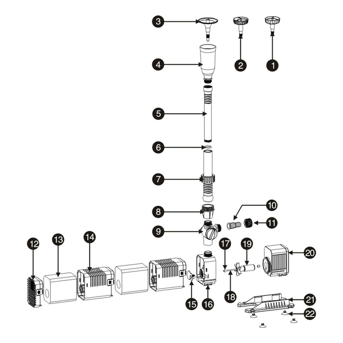 Pompa per fontana per laghetto con filtro per laghetto 1500 litri all'ora 25 watt eco 16_0002020