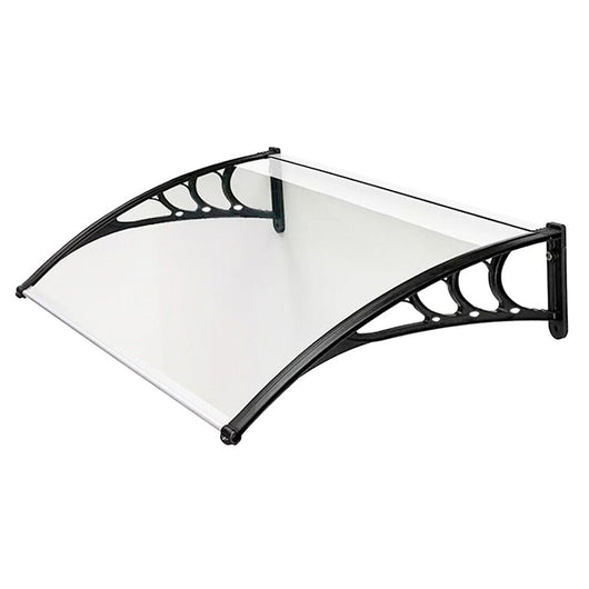 Pensilina Tettoia 120x100 Cm Esterno Porta Ingresso Trasparente Modulare Tetto Copertura Policarbonato