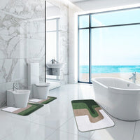 Tappeto Bagno 50x80 Cm Doccia Scendiletto Pelo Raso Morbido Assorbente Antiscivolo Lavabile Verde