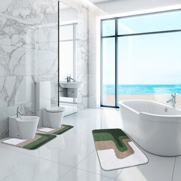 Tappeto Bagno 50x80 Cm Doccia Scendiletto Pelo Raso Morbido Assorbente Antiscivolo Lavabile Verde