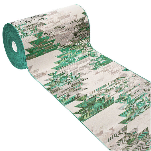 Tappeto Cucina Etnico 54x190 Cm Moderno Passatoia Antiscivolo Tessuto Gobelin Lavabile Verde