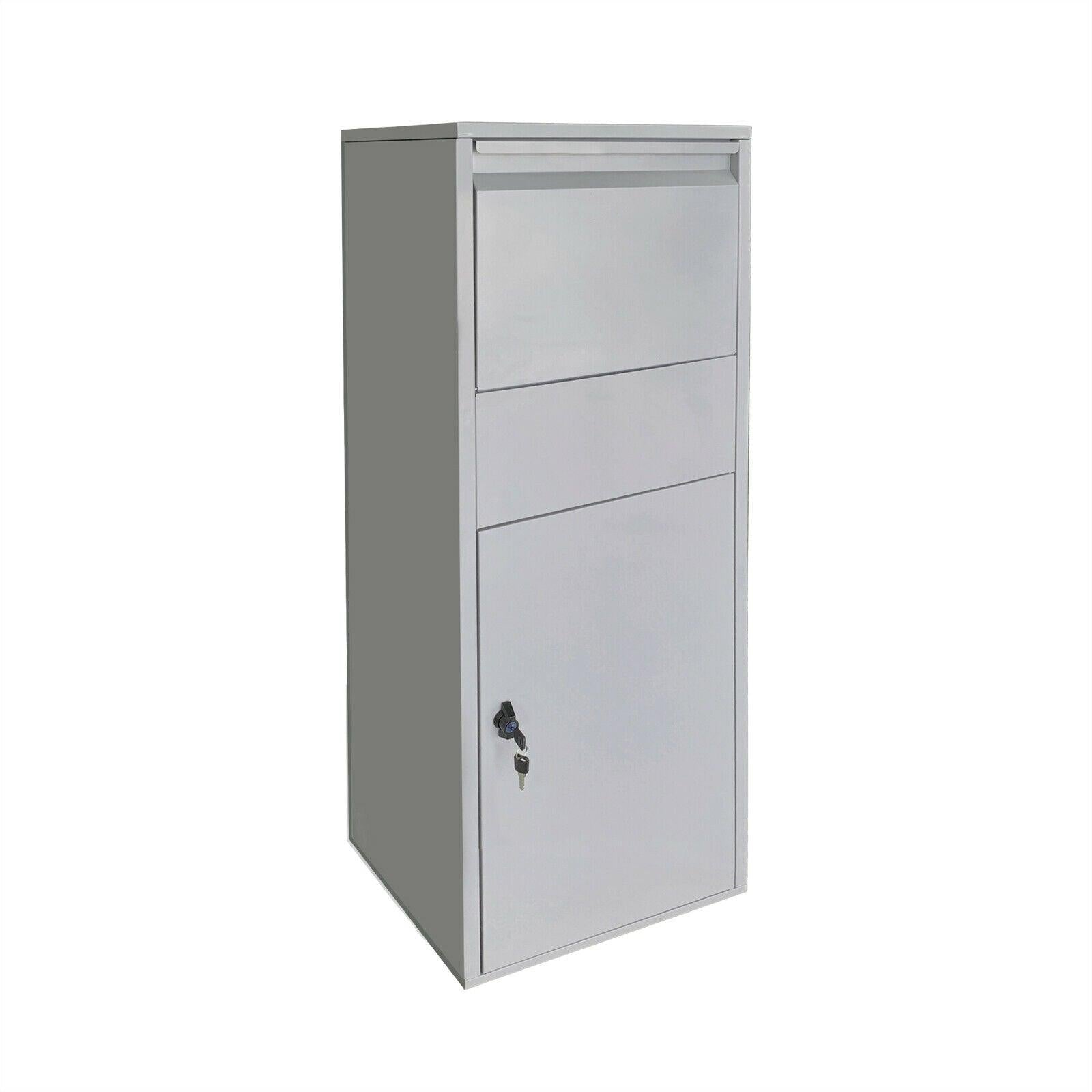 Cassetta postale per pacchi con serratura su supporto per pacco postale 46 x 45 x 140 cm argento 16_0000113