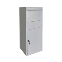 Cassetta postale per pacchi con serratura su supporto per pacco postale 46 x 45 x 140 cm argento 16_0000113