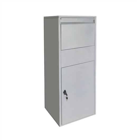 Cassetta postale per pacchi con serratura su supporto per pacco postale 46 x 45 x 140 cm argento 16_0000113