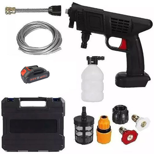 IDROPULITRICE PISTOLA PORTATILE BATTERIA PRESSIONE LAVAGGIO AUTO 48V