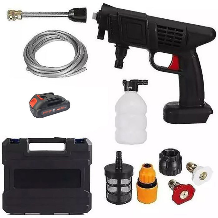 IDROPULITRICE PISTOLA PORTATILE BATTERIA PRESSIONE LAVAGGIO AUTO 48V