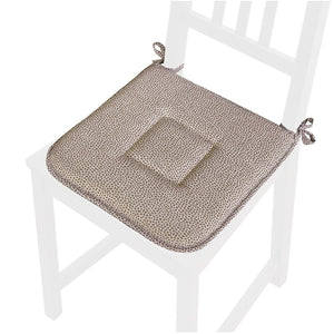 Set 4 Cuscini Sedia Cotone Con Lacci Lavabili Morbidi Universali Copri Sedie Maculati Marroni