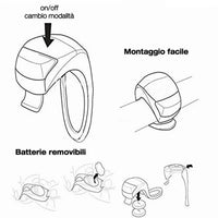 KIT 2 LUCI A LED POSIZIONE BICI SILICONE ANTERIORE POSTERIORE BICICLETTA LIGHT