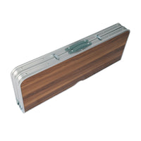 Tavolo valigia pieghevole in alluminio 2 panche tavolo da campeggio finitura 90 cm in legno barbecue party 16_0002497