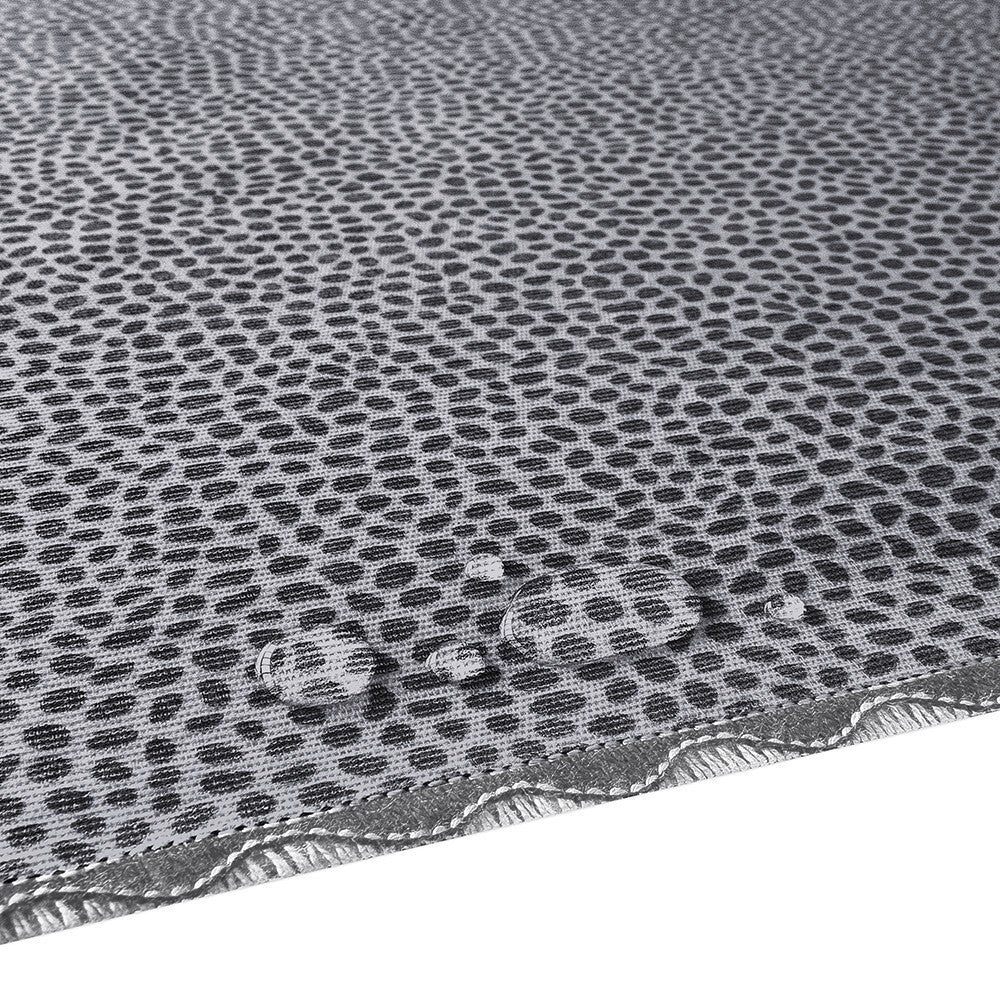 Tovaglia Antimacchia Maculata Bordata Cotone Plastificato Copritavolo Casa Cucina Grigio Tonda 155 Cm