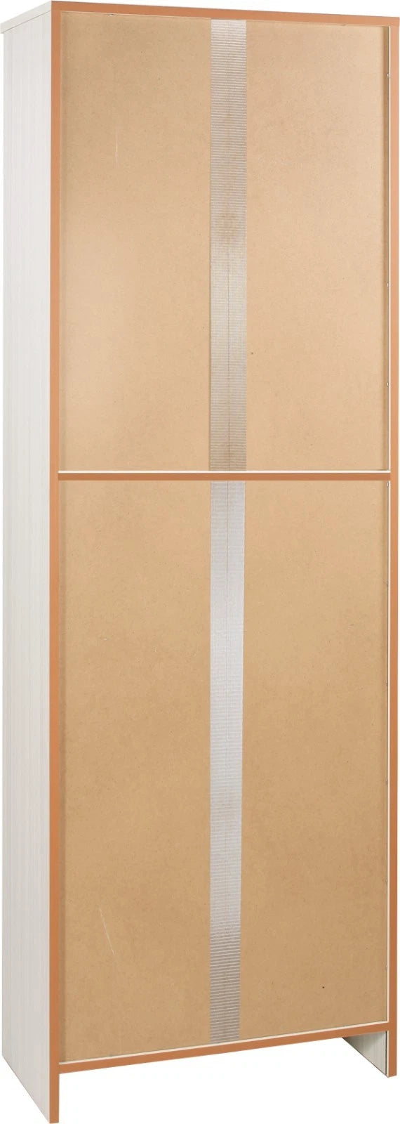 Armadio Utility Multiuso 2 ante 4 ripiani, 5 scomparti | Legno Eucalipto 62x34x182