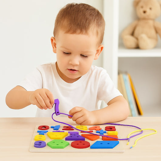 PUZZLE EDUCATIVO MONTESSORI NUMERI FORME COLORATE LEGNO BAMBINI 22X18CM 74464