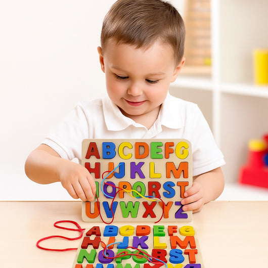 GIOCO EDUCATIVO IN LEGNO CON LETTERE MAIUSCOLE COLORATE BAMBINI MONTESSORI 74465