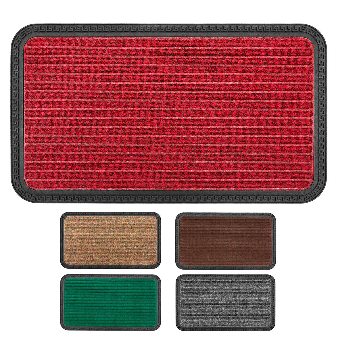 Zerbino Ingresso Antiscivolo Robusto Assorbente Tappeto Gommato Asciugapassi Marrone 25x60 cm