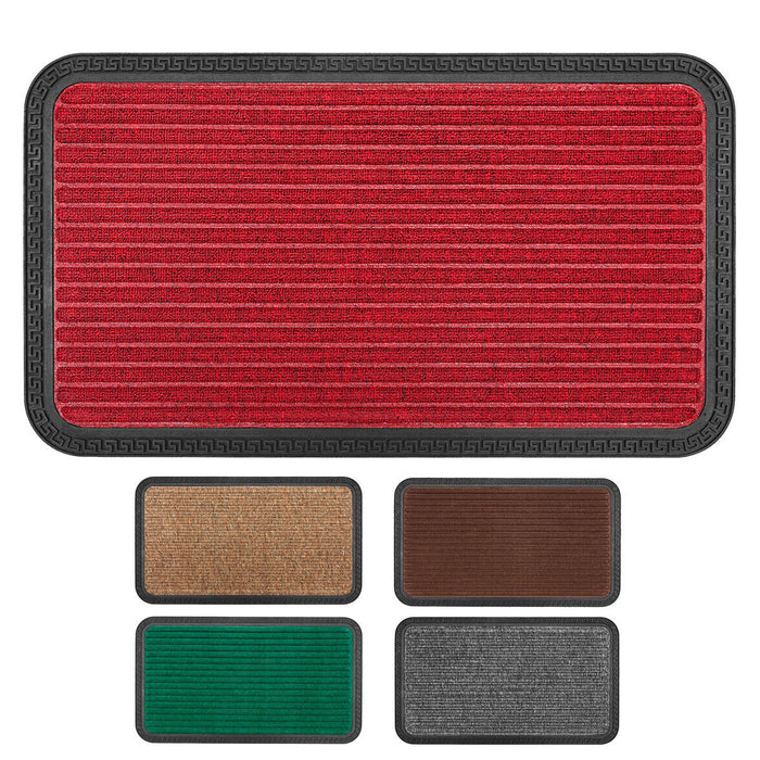 Zerbino Ingresso Antiscivolo Robusto Assorbente Tappeto Gommato Asciugapassi Marrone 25x60 cm