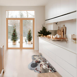 Tappeto Cucina Natale Gomma Pvc 50x90 Cm Moderno Antimacchia Antiscivolo Addobbi Natalizi (B)
