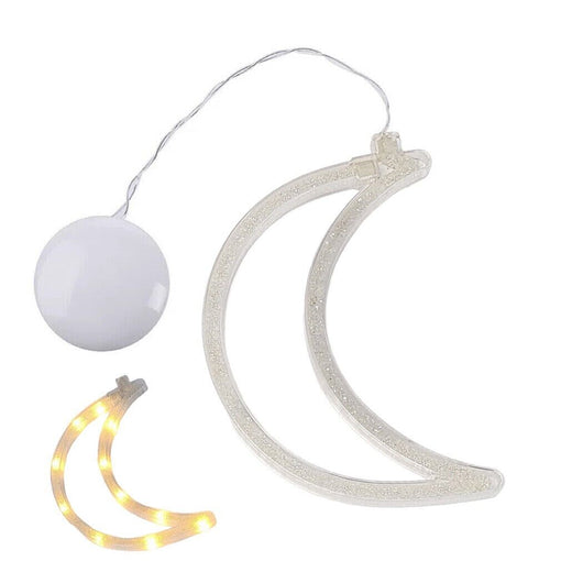 LUNA LUMINOSA LED LUCE BIANCO PORTA FINESTRA VENTOSA ADDOBBI NATALE