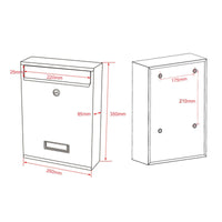 Cassetta postale di design a muro in acciaio zincato nero 16_0000083
