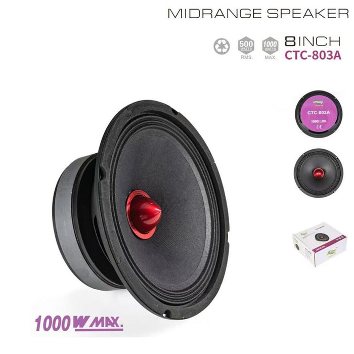ALTOPARLANTE MIDRANGE 8 POLLICI 1000W MAX CTC-803A DJAUDIO AUTO SPEAKER