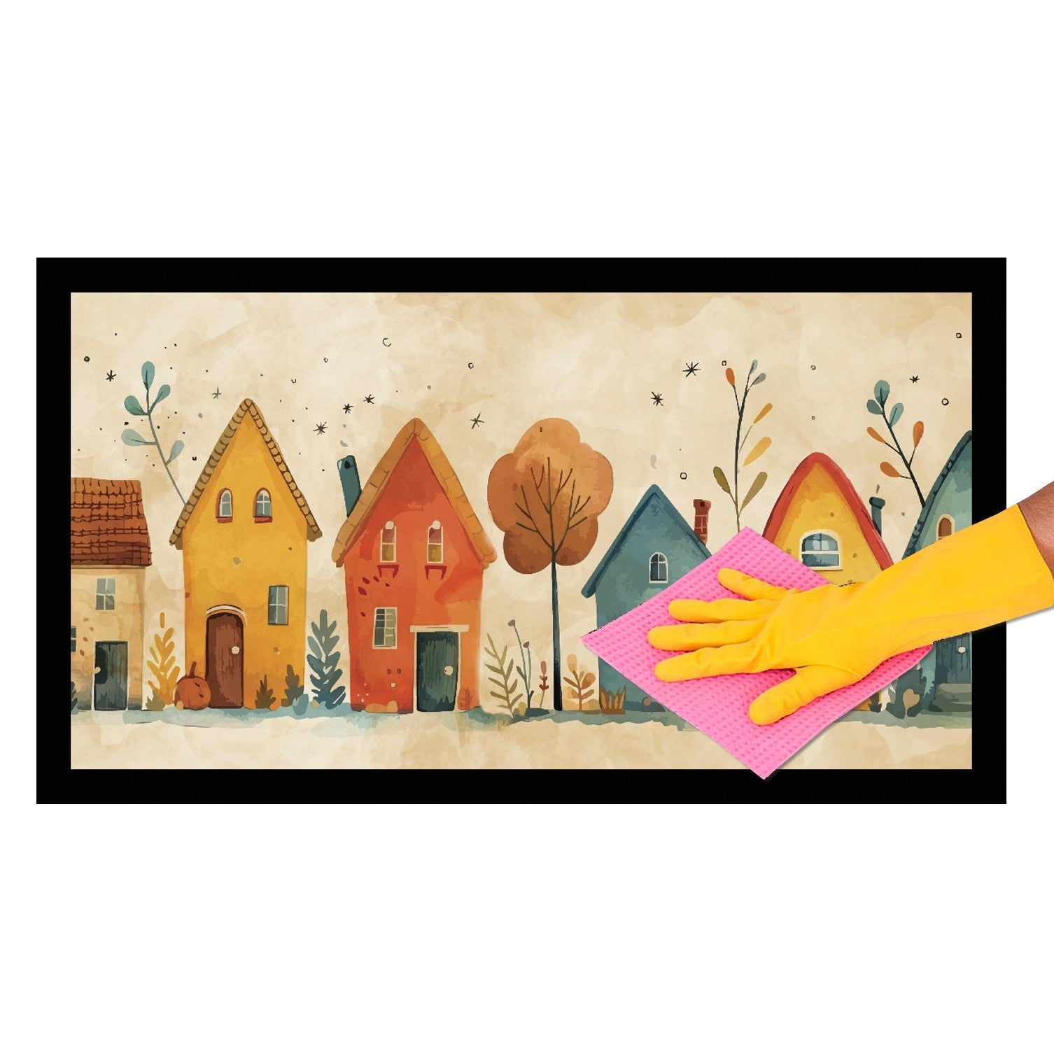 Zerbino Gomma Sostenibile 40X70 Antiscivolo Ingresso Interno Esterno Moderno Dis.I